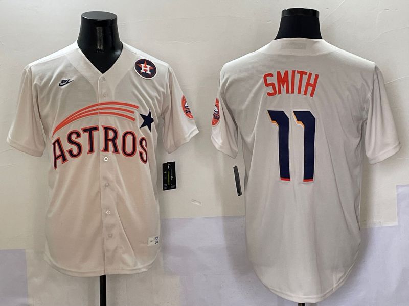 Men Houston Astros #11 Smith Cream Five generations Joint Name 2025 Nike MLB Jersey style 10